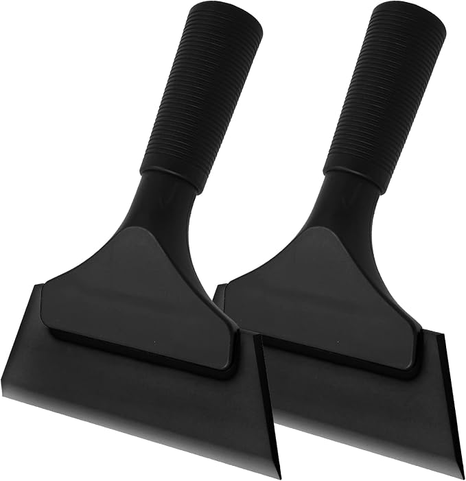 EHDIS Small Squeegee 5 inch Rubber Window Tint Windshield Scraper for Car,Glass, Mirror, Shower, Door,Bathroom Cleaning (Black, 2)