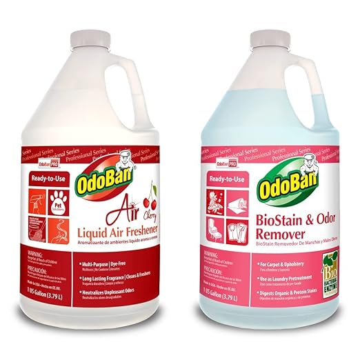 OdoBan Professional Series Ready-to-Use Air Cherry Liquid Air Freshener (1 Gallon) and Biostain and Odor Remover (1 Gallon)
