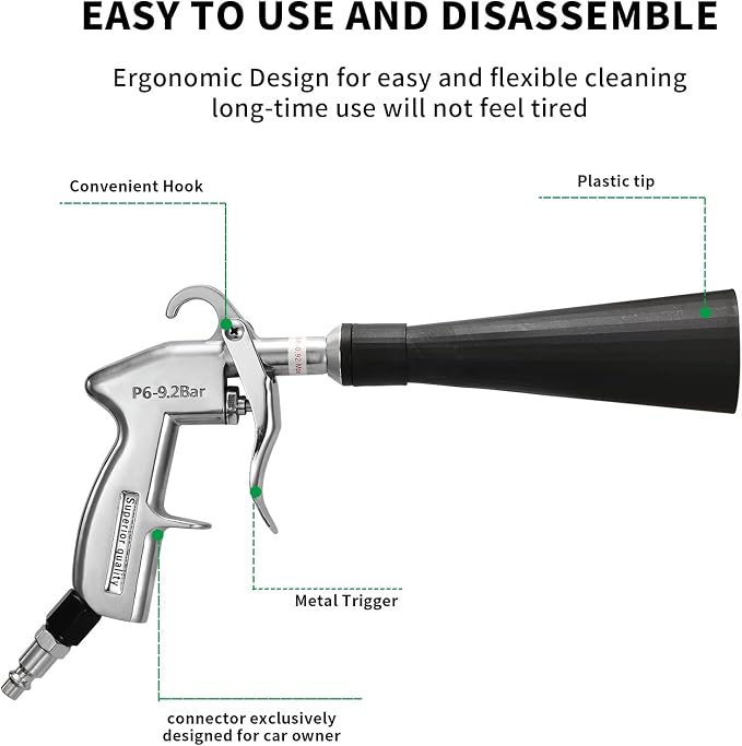 GOCCIDA Air Blower Gun Interior Car Detailing Tools for Car Detailing | Car Detailing Kit Interior Cleaner,Car Detailing Tools for Car Quickly Blasts Dirt and Dust with Nozzle and Dusting Brush
