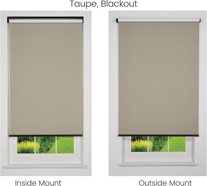 Cordless Sierra Blackout Roller Shade, Taupe 54 W x 66 H (Arrives 1/4" Narrower)