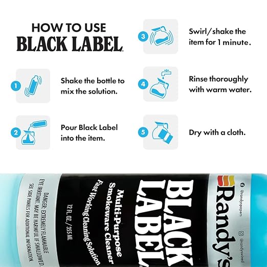 Randy's Black Label Cleaner - (12 fl oz) - Best Multipurpose Surface Cleaning Solution for Glass Tops, Metal and Ceramic Surfaces - Glass Top Cleaner for Streak-Free Finish - 16-Pack