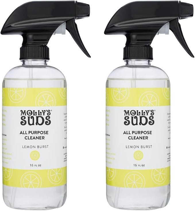 Molly's Suds All Purpose Cleaner | Multi Surface Household Spray (Powerful, Versatile) | Clean, Simple Ingredients | Lemon Burst, 16 oz (2 Pack)