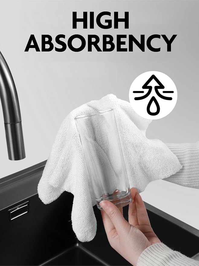 Fantasticlean Microfiber Cleaning Cloth Roll- 90 Sheets, 12" x 12" (White) | Super Absorbent, Lint-free, Tear-away Microfiber Towel Roll, for All-Purpose Cleaning, Reusable Alternative to Paper Towels