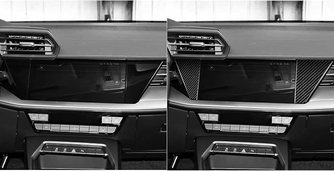 Carbon Fiber Center Console Stickers Fit for Audi A3 8Y S3 2021-2025 | Trim Center Console Navigation Display Side | Accessories | Anti-scratch