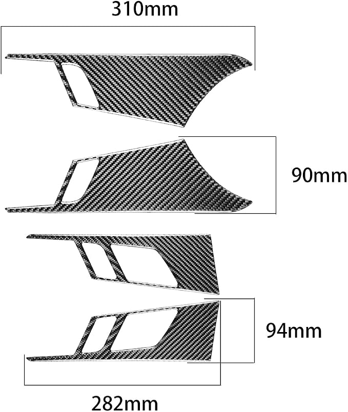 Real Carbon Fiber Trim for Audi Accessories | for B9 A4 S4 A5 S5 2020-2025 / RS5 2021-2025 Inner Door Handle Panel Interior Thick Overlay Decal - A