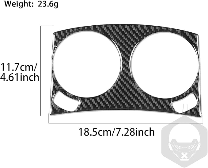 Real Carbon Fiber Car Cup Holder Panel Sticker Compatible with 2015-2023 Chrysler 300 / 300C / 300S / Limited/Touring Interior Decal Trim Accessoriess - B