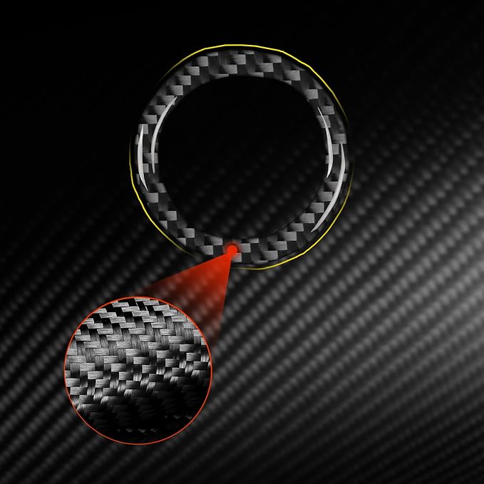 Fit for Ford Expedition 2007-2014 Real Carbon Fiber Accent Stickers | for 2007 2008 2009 2010 2011 2012 2013 2014 | Trim Accent Ignition Key Ring Cover | Accessories | Thick | Anti-scratch