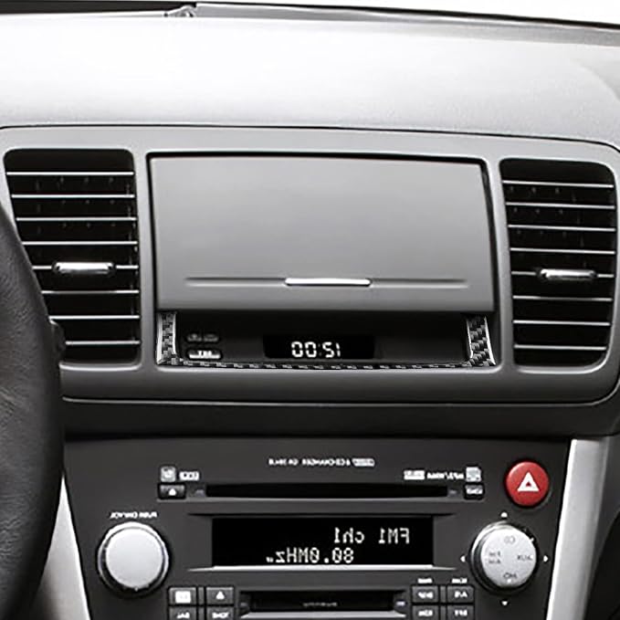 JKYUKU Real Carbon Fiber for Subaru Accessories Center Console Navigator | for Legacy/Outback 2005-2009, Black Center Console Navigator Display Screen Buttons Sticker, Premium Sporty Look
