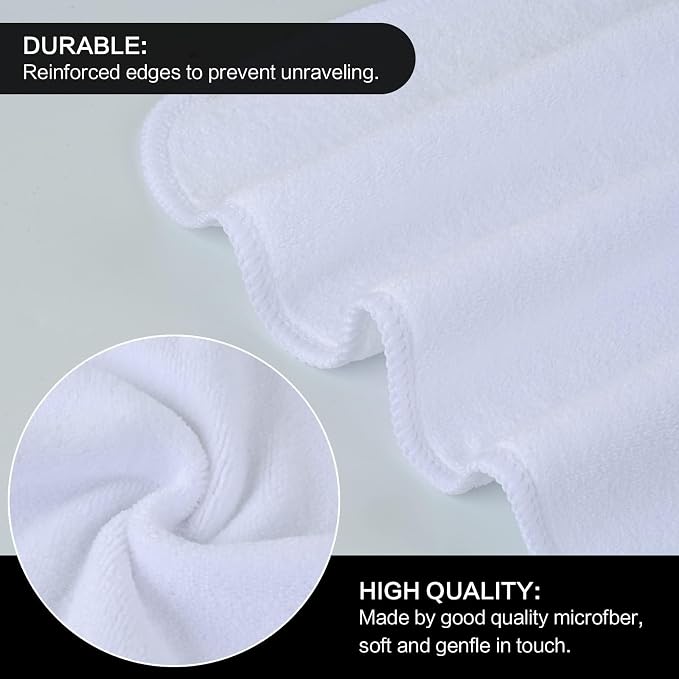 SINLAND Microfiber Facial Cloths Fast Drying Washcloth 12inch x 12inch Absorbent Face Wash Cloth Soft Makeup Remover Cloths