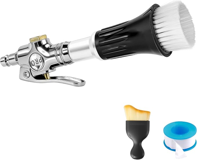 GOCCIDA Mini Tornado Air Blow Gun with Detachable Brush Car Cleaning Kit | Vortex Cleaning Gun Trumpet Head High Pressure Dryer Blow Gun Pneumatic Interior Cleaning Tool with Tornado Airflow