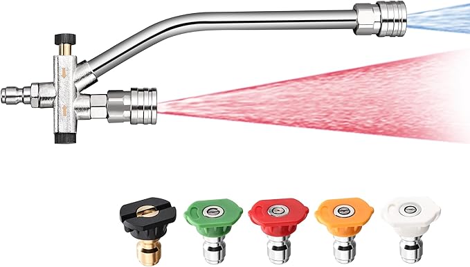 Selkie Foam Cannon Dual Connector Accessory,Pressure Washer Double Tip Attachment for Foam Blaster with with 5 Power Washer Sprayer Nozzles, 1/4" Quick Connect, 3600 PSI