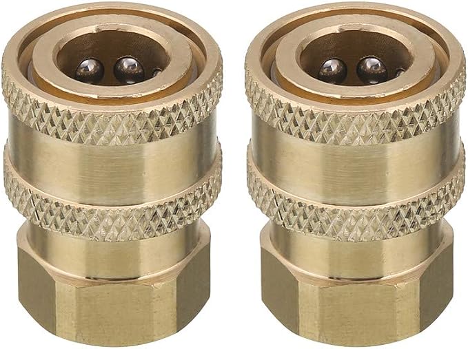 Pressure Washer Coupler, 1/4 Inch, Quick Connect to Female NPT | Brass Fittings, 5000 PSI, 2 Pack