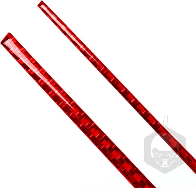 Red Real Carbon Fiber Trim for Tesla Accessories | for Model 3 2017-2022 / Model Y 2020-2024 Dashboard Co Pilot Decoration Strip Sticker Interior Thick Overlay Decal