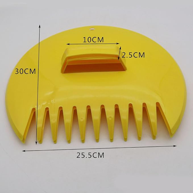Leaf Grabbers Handheld Lightweight Multifunctional Gardening Tool Hand Rakes for Yard Lawn Debris, Round Yellow
