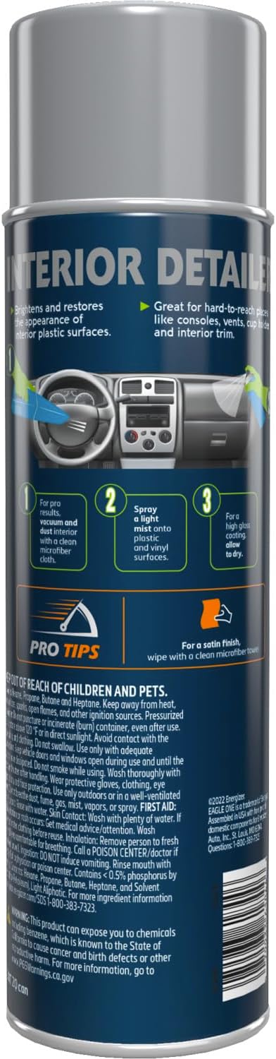 Eagle One Car Interior Detailer, One Step Detailer Spray for Cars, Trucks, 12 Oz