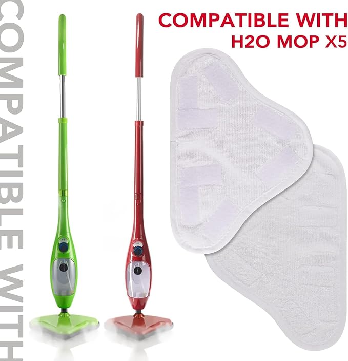 Sgizoku Microfiber Steam Mop Pad Replacement Compatible with H2O H20 Mop X5 Steam Steam Cleaners Washable & Reusable - 12 Pack