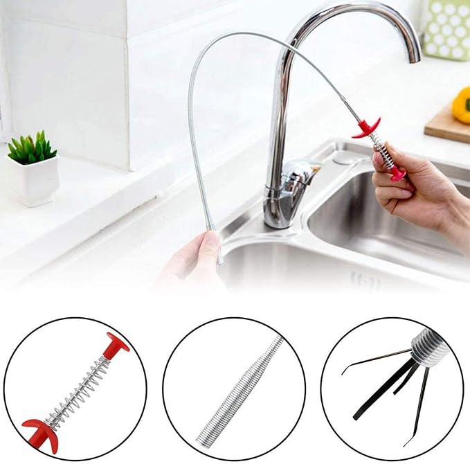 Drain Cleaner Tool, 6 Pack Hair Clog Remover for Sink, 24 Inch Tube Drain Cleaning Tool