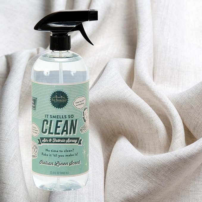 San Francisco Soap Company Smells So Clean Linen Spray | Italian Linen | 33.8 fl oz | Fresh Spray | Multi-Purpose and Dye Free