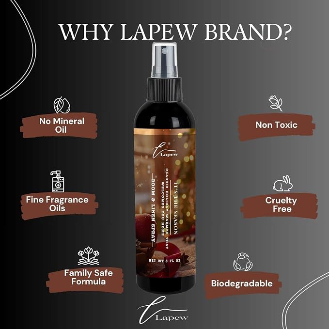 Lapew Room & Linen Spray | Fragrance Mist for Home, Car & Office | Fabric & Air Freshener | Neutralizing Mist | Made in USA | It's The Season