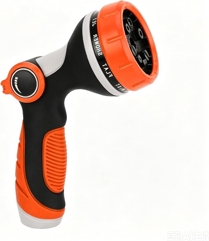 Garden Hose Nozzle with Adjustable 10 Spray Patterns Thumb Control | Ergonomic Hose Sprayer Nozzle, High Pressure Hose Nozzles for Lawn & Plant Watering,Washing Cars & Pet Bathing,Leak-Proof