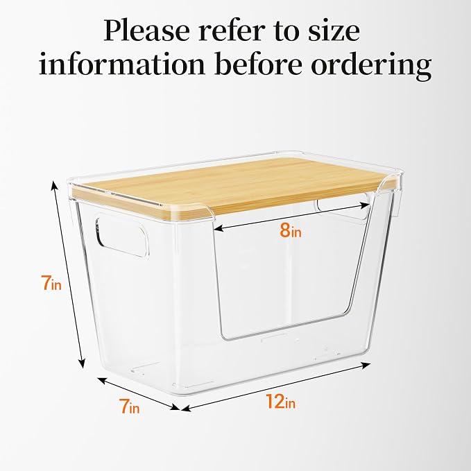 Delamu Acrylic Trash Bag Holder, 2 Pack Stackable Garbage Holder for 4-33 Gallon Bags, Clear Organizer Bins for Under Sink Organization, Pantry Storage, Cabinet, Kitchen, Laundry, Bathroom