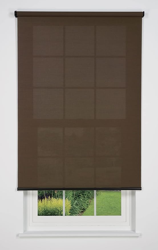 Cordless 5% Solar Screen Standard Roller Shade, Coffee 26 1/2 W x 66 H (Arrives 1/4" Narrower)