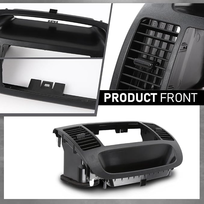 G-PLUS Upper Center Dash Trim Radio Bezel Ac Air Vents Black Compatible with Toyota Camry 2002-2006