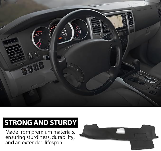 G-PLUS TPE Dash Cover Bezel Compatible with Toyota 4Runner 2003 2004 2005 2006 2007 2008 2009 11308SBLK Dashboard