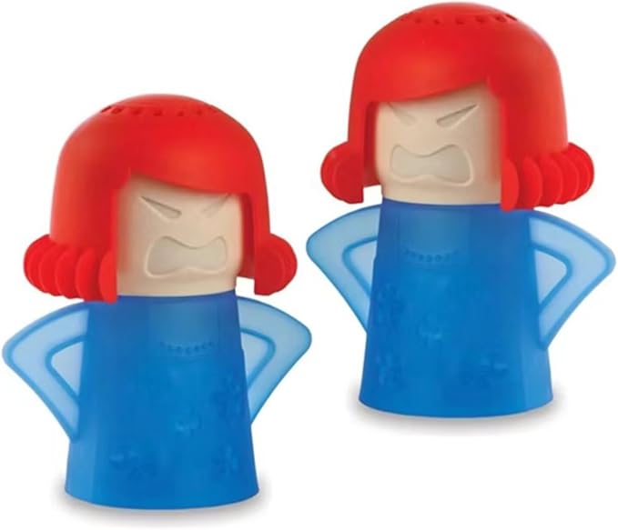 Microwave Oven Steam Cleaner 2 PCS Angry Mama Microwave Cleaner Add Vinegar and Water Steamer Cleaning Equipment for Home Kitchen or Office Easily Cleans the Crud in Minutes(Blue)