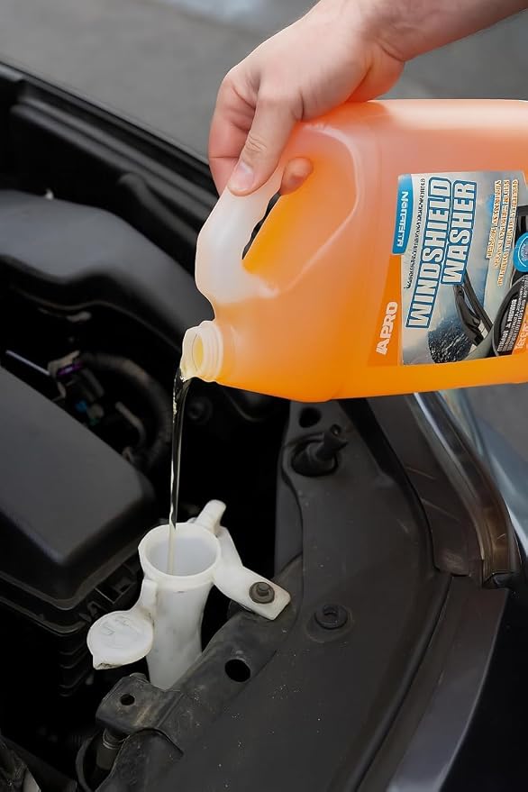 ABRO Windshield Washer Fluid 1 Gallon, Streak-Free Bug Remover | Ready-to-use fluid cuts bug splatter, dirt and road grime for clear, streak-free glass; safe for wipers and paint