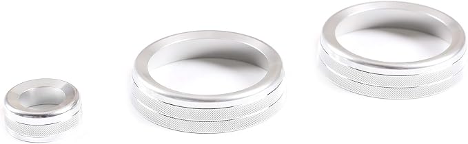 Aluminum Alloy Car Interior Air Conditioning & Volume Adjustment Knobs Decorative Cover Trim for Land Rover Defender 110 2020 Accessories (Silver)
