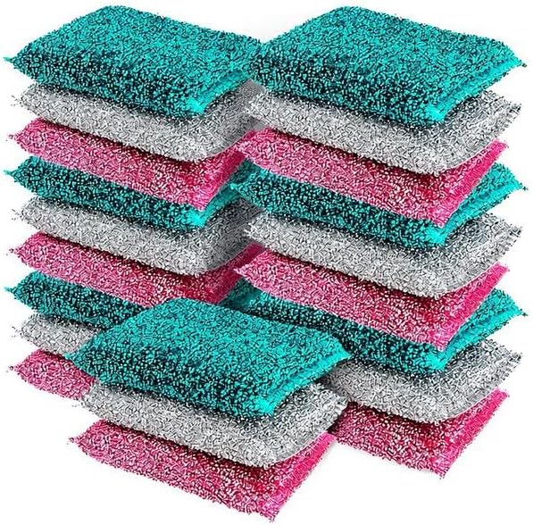 Dish Sponges for Kitchen(30 Pcs) Non-Scratch Scrub Sponges for Dishes, Pots, Pans, Glass, Stainless Steel & Nonstick Cookware–Odor-Resistant, Quick-Dry, Flexible, Durable & Reusable Cleaning Scrubbers