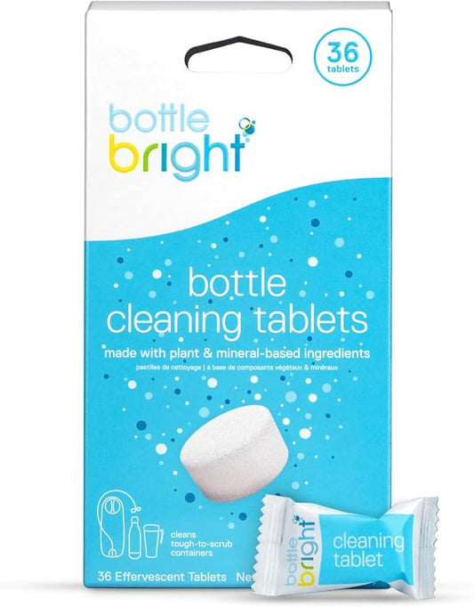 Bottle Bright Cleaning Tablets 12, 36, 78 Count – Water Bottle Cleaner for Stainless Steel, Tumblers, Thermos | Removes Coffee Tea Stains, Eliminates Odors, Easy and Safe Cleaning