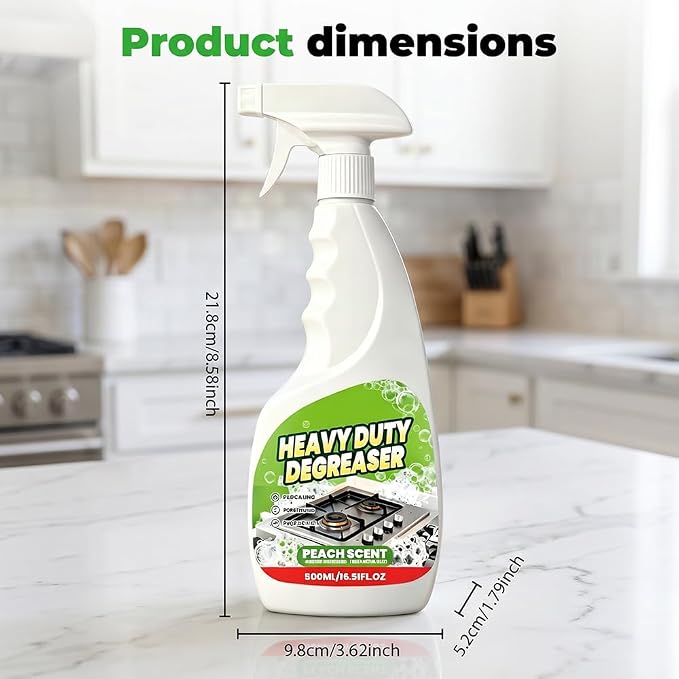 Heavy Duty Kitchen Degreaser Spray,17oz Multipurpose Degreaser (3) | 2026 New All Purpose Grease Cleaner for Stove, Oven, Range Hood, Microwave