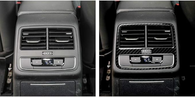 Real Carbon Fiber Trim for Audi Accessories | for B9 A4 S4 A5 S5 2020-2025 / RS5 2021-2025 Rear Air Vent Frame Interior Thick Overlay Decal
