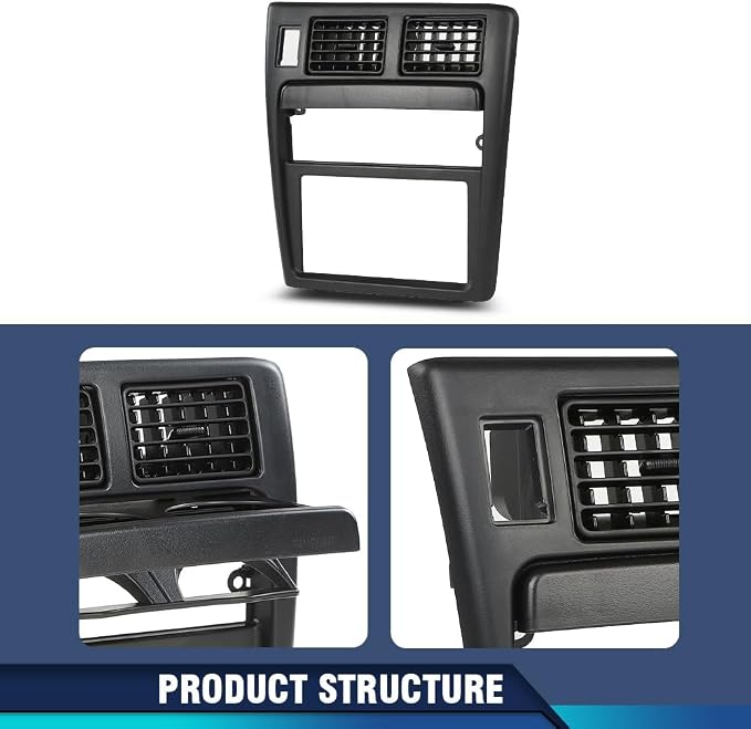 PIT66 Radio Bezel Dash Trim Compatible with Toyota Tacoma 1995-1997 | Radio Bezel Dash Trim Compatible with Toyota Tacoma 1995 1996 1997 Dashboard Panel Bezel | Black ABS Plastic