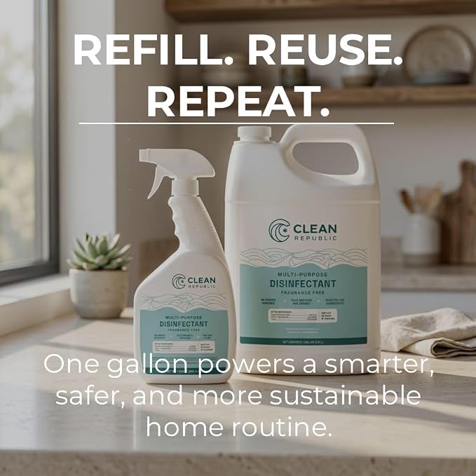 Multi-Purpose Disinfectant, Hypochlorous Acid Cleaner, 32oz Spray Bottle | EPA-Registered, Kills 99% of Bacteria, No Chemical Residue, Hypochlorous Acid, Non-Toxic, Fragrance Free, Family & Pet Safe
