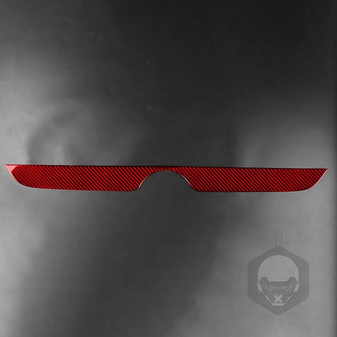 Red Real Carbon Fiber Trim for Nissan Rogue Accessories | for 014 2015 2016 2017 2018 2019 2020 S SL SV Rear License Plate Upper Decorative Strip Sticker Exterior Thick Overlay Decal