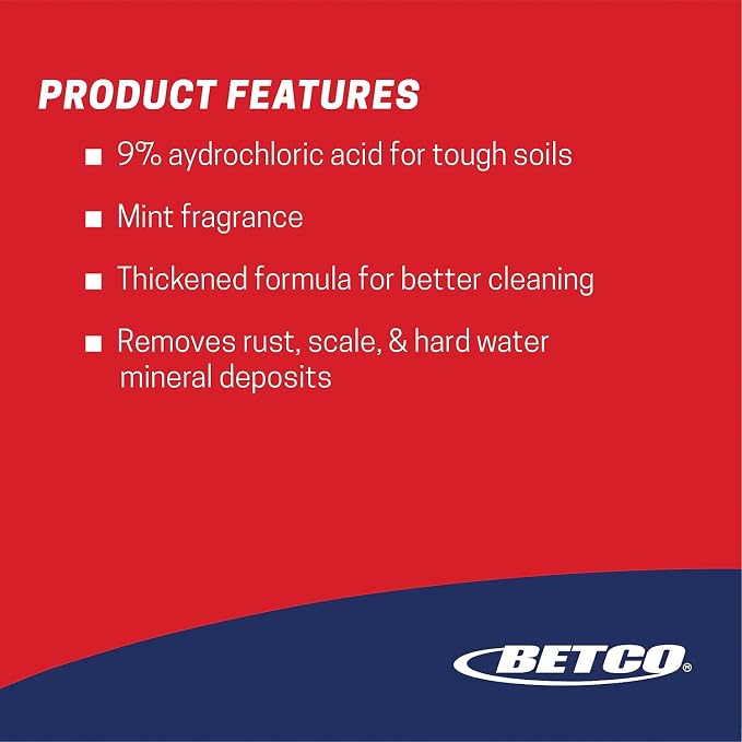 Betco® Kling Toilet Bowl Cleaner, Mint Scent, 32 Oz Bottle, Case Of 12