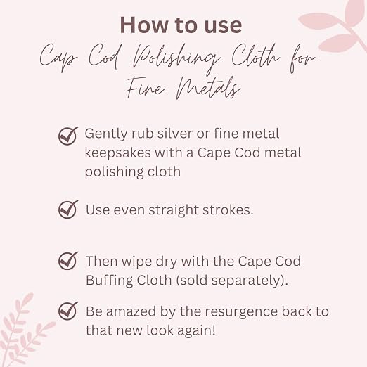 Cape Cod Polishing Cloths for Fine Metals | Jewelry Cleaner and Tarnish Remover | Silver Polishing to a Brilliant Shine | (1) Foil Pack of (2) 4 x 6 Cloths