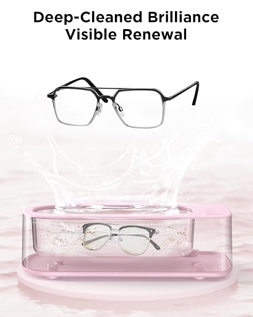 Ultrasonic Jewelry Cleaner Machine: 48KHz Ultra Sonic Cleaner for Jewelry,Eyeglass,Rings,Watch Band,Dentures,with Dual Cleaning Modes,350ML 304 Stainless Steel Tank,Gift for Wife,Mom,Daughter