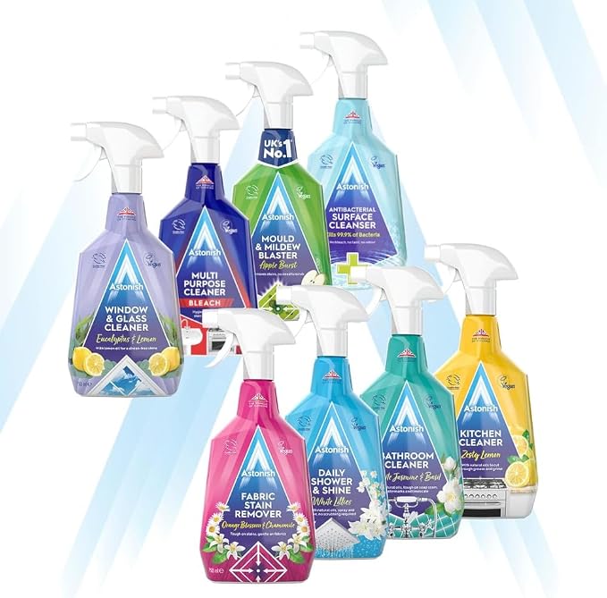 Astonish Specialist Stainless Steel Cleaner & Shine Spray, Clear Waters - Streak-Free Polished Finish for Fridge, Range Hood & Back Splash - Remove Grease & Watermarks, Vegan, Cruelty-Free, 750ml