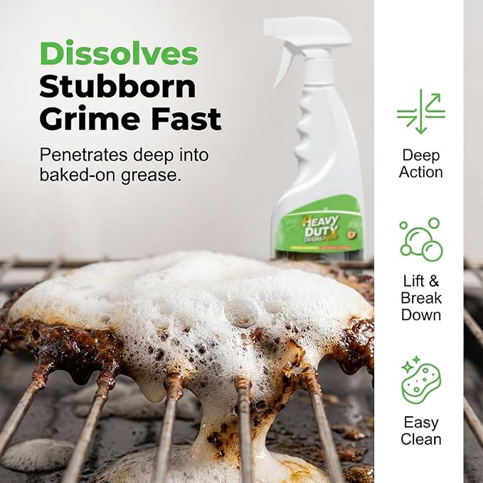 Heavy Duty Degreaser Spray,Fast-Acting Kitchen Cleaner & BBQ Grill Cleaner, 500ML Multi-Purpose Removes Grease, Burnt Food & Stains from Microwave, Oven, Stove Top & Grill. (1)