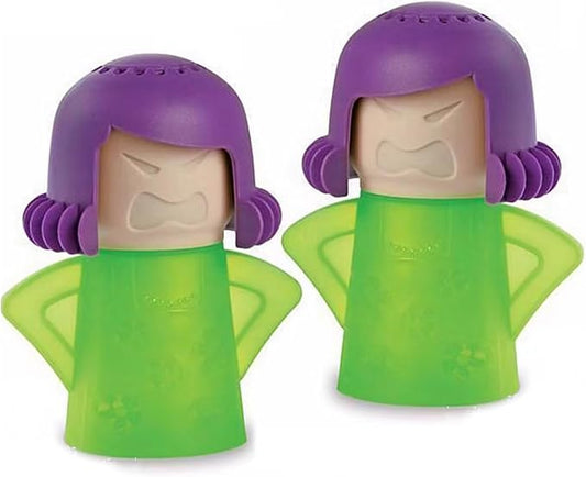 Angry Mama Microwave Oven Stem Cleaner 2 Pcs Mom Steam Cleaner Just Add Vinegar and Water Fog Vapor Steamer Cleaning Equipment Easily Cleans the Crud in Minutes for Kitchen Home or Office(Green)