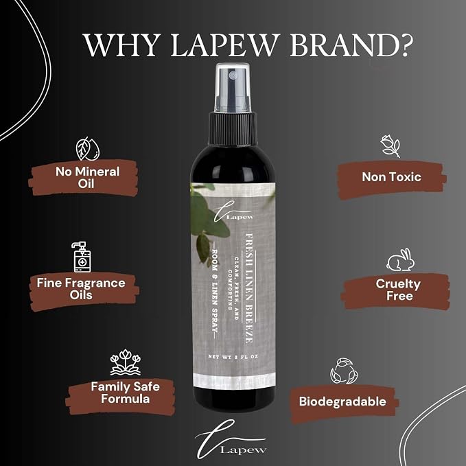 Lapew Room & Linen Spray | Fragrance Mist for Home, Car & Office | Fabric & Air Freshener | Neutralizing Mist | Made in USA | Fresh Linen Breeze