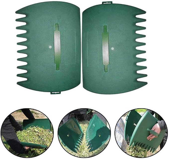Leaves Grabber, 2pcs Handheld Hazelnut Leaf Scoop, Fast Lawn Remove Fallen Collection Garden and Yard Leaf Scoops Hand Rakes Used to Pick Up Leaves, Grass Clippings, Trash