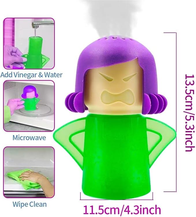Microwave Oven Steam Cleaner 2 PCS Angry Mama Microwave Cleaner Add Vinegar and Water Steamer Cleaning Equipment for Home Kitchen or Office Easily Cleans the Crud in Minutes(Blue)