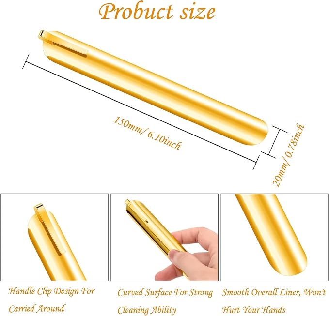 Table Crumb Sweepers for Servers, Bread Crumber Cleaner Stainless Steel Table Crumbers for Tablecloth in Restaurants and Homes, Servers, Waitresses Tool Accessories (Gold, 1)