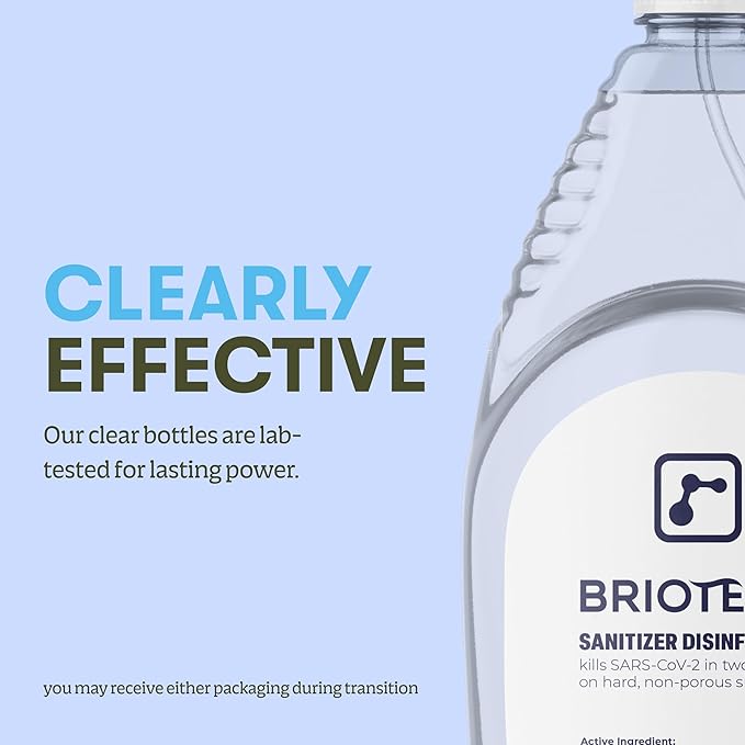BRIOTECH Extra Strength HOCl Cleaner, 500 PPM Hypochlorous Acid Concentrate, ULV Foggers & Humidifiers, Professional Deodorizer for Dental, Offices, Schools, Homes, Peroxide Free, 32 fl oz