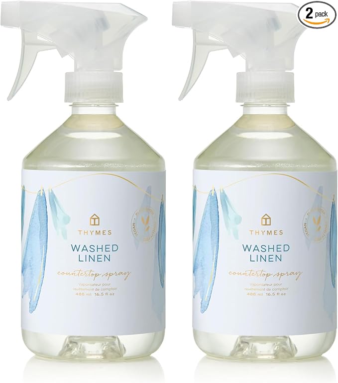 Thymes Countertop Spray - 16.5 Fl Oz - Washed Linen (Pack of 2)